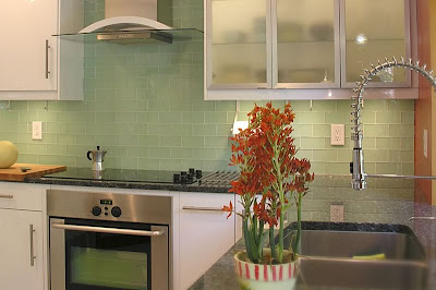 Glass Subway Tile on Kitchen And Residential Design  October 2008