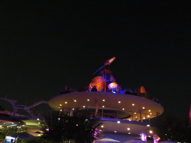 Rocket Rods Station at Night Disneyland