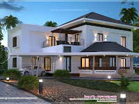 Beautiful 3200 sqft modern villa exterior Home Kerala Plans