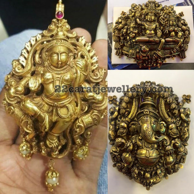 Ganesh Pendants Temple Jewelry