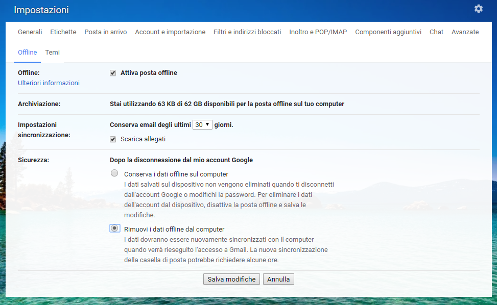 Lavorare offline con Gmail