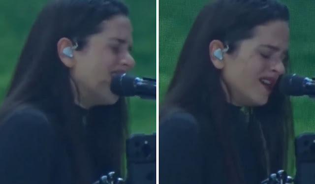 Rosalía llora en pleno concierto, Por ruptura con Rauw Alejandro
