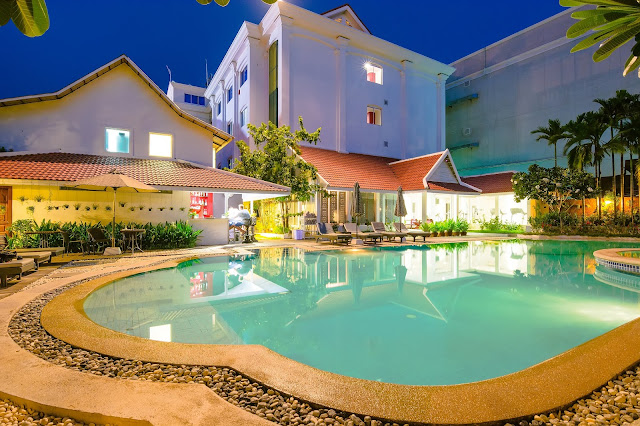 Our huge poolside in Siem Reap