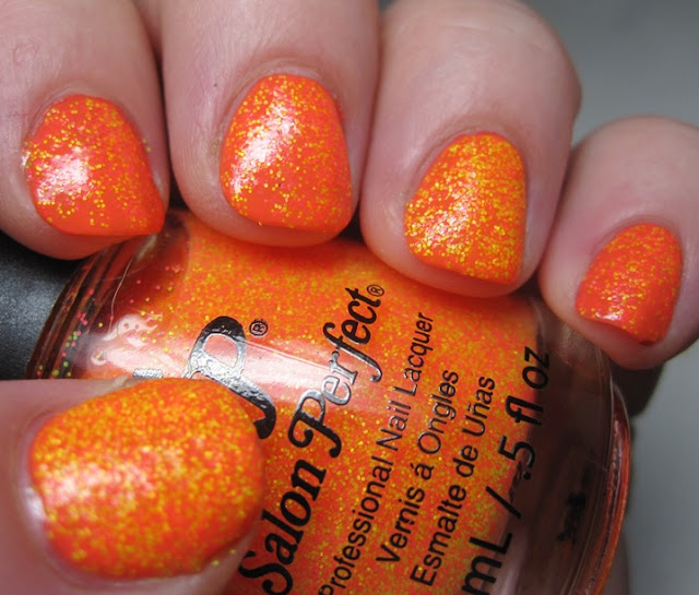 Orly Truly Tangerine with Salon Perfect Bang and Exploded