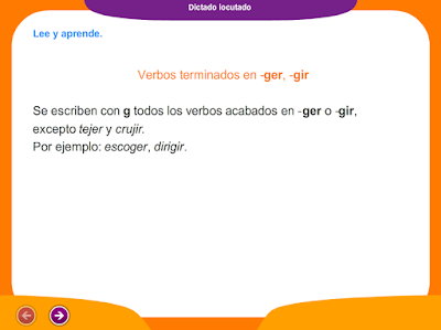 http://www.ceiploreto.es/sugerencias/juegos_educativos_4/14/6_Dictado_verbos_ger_gir/index.html