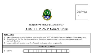 Download FIP (Formulir Isian Pegawai) PPPK P3K Provinsi Jawa Barat