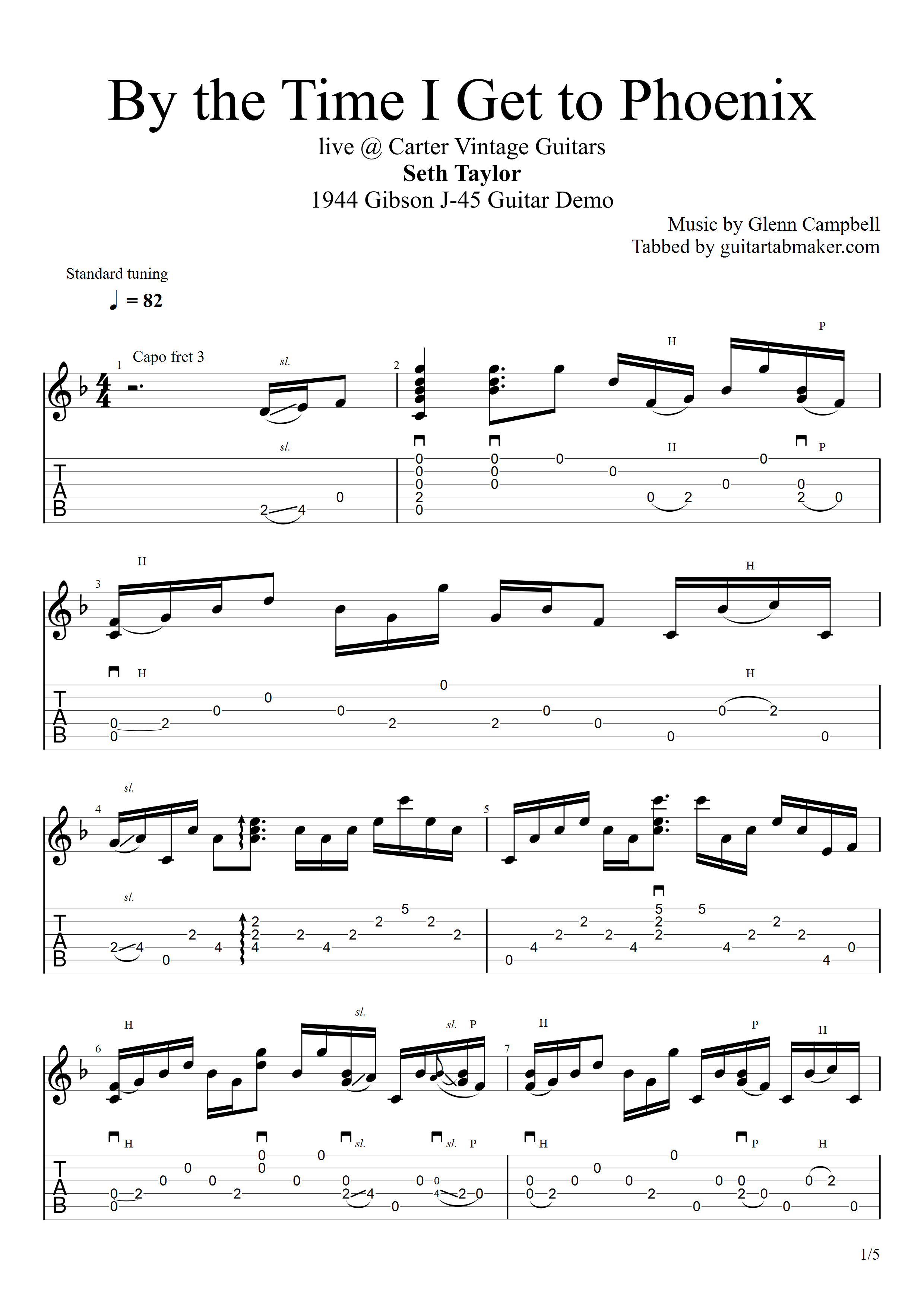 Seth Taylor - 1944 Gibson J-45 guitar tabs