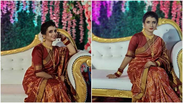 Odia Singer Diptirekha Looks Adorable in Brown Saree