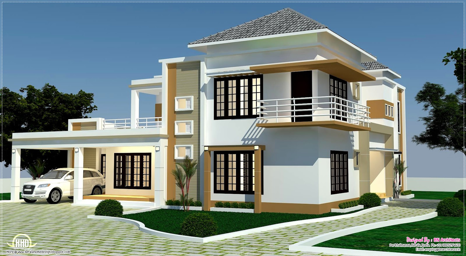 Floor plan  3D views and interiors of 4 bedroom villa 