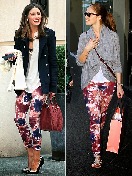 Who wears the printed skinny jeans better? Olivia Palermo or Minka Kelly