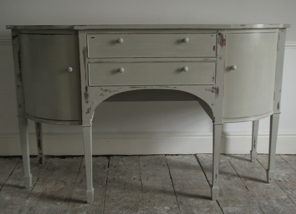 Large  cupboard side cupboard grey painted vintage Vintage painted in