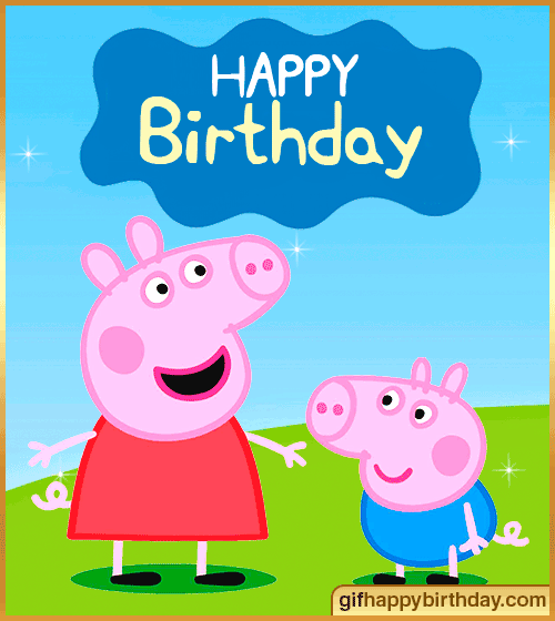 gif happy birthday peppa pig