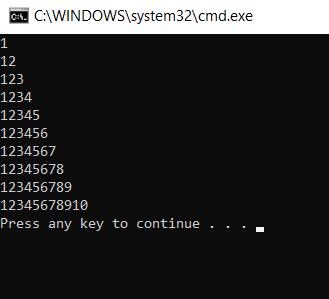 C#'ta 1'den 10'a Kadar Olan Sayılardan Üçgen Yapımı