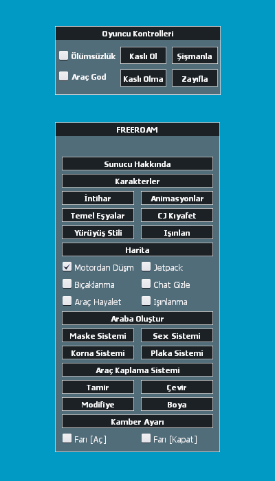 MTA SA F1 Freeroam Paneli Script