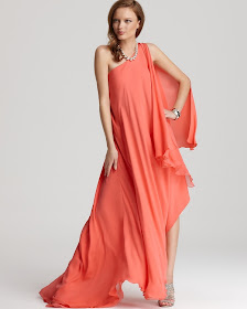 Halston coral gown