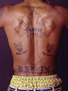 Cross Lower Back Tattoo