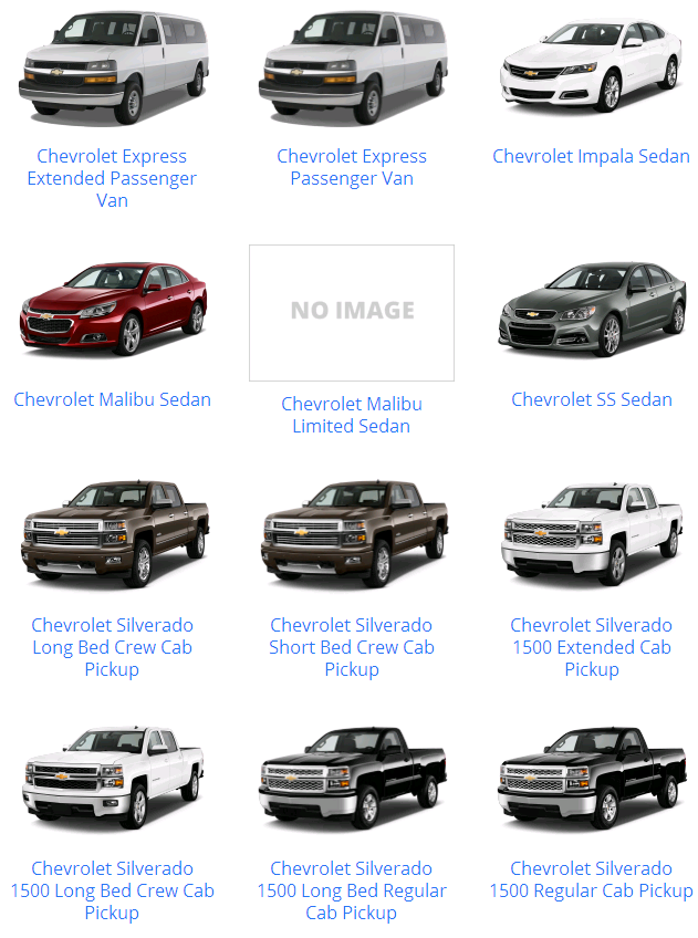 Các dòng xe Chevrolet & mẫu xe Chevrolet từ trước đến nay