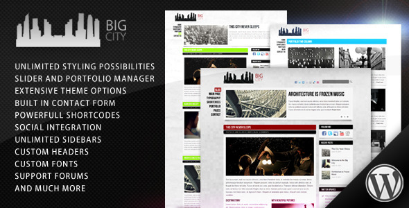 Big City 2.0 Wordpress Theme Free Download by ThemeForest.