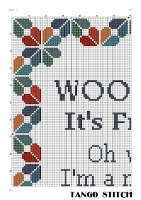 It's Friday funny mom's quote cross stitch hand embroidery pattern - Tango Stitch