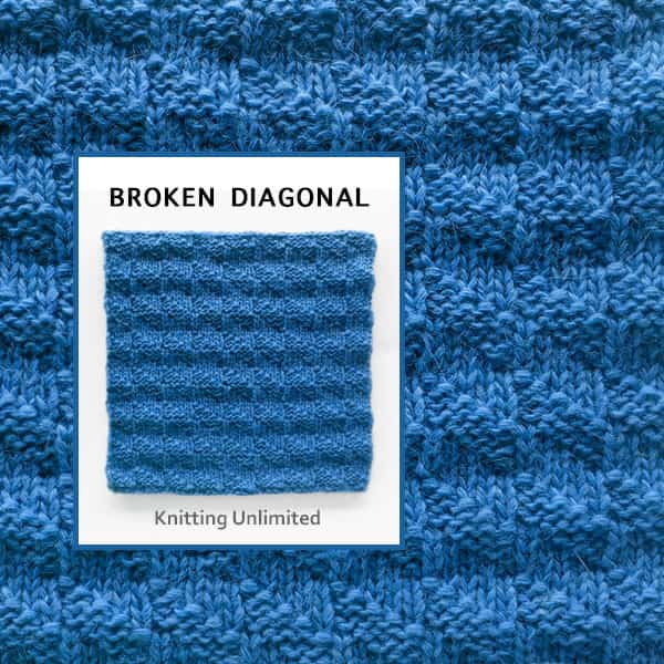 Broken Diagonal Knit Purl Block 48