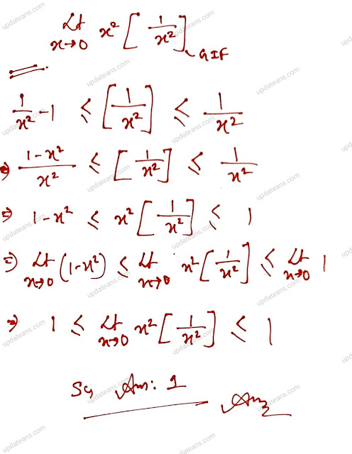 IITJEE lim x tends to 0 x^2[1/x^2]