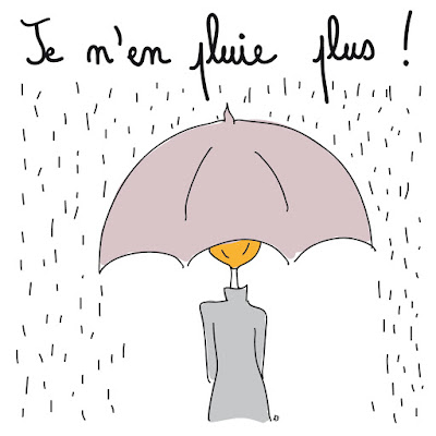 agathe, albane devouge, automne, dessin, france sous la pluie, humour, illustration, illustratrice, je n'en peux plus, météo, pluie, prendre son parapluie, temps humide, 