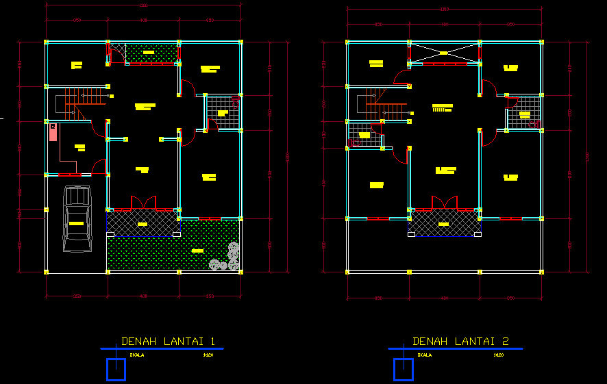 desain rumah autocad ruko gudang