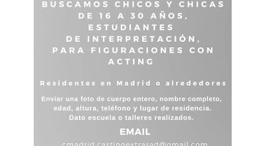 CASTING MADRID: Se buscan CHICOS y CHICAS entre 16 a 30 años estudiantes de interpretación para figuraciones con acting