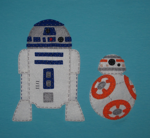 camiseta starwars: r2d2 y bb8