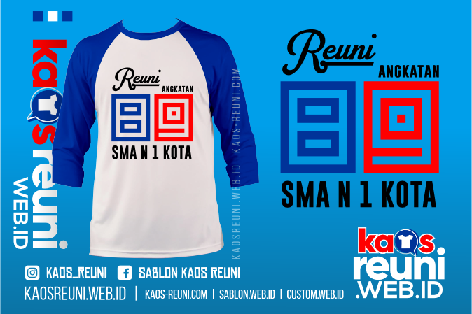 Sablon Kaos Reuni Alumni Desain Nomor Tahun Sekolah SD SMP SMA