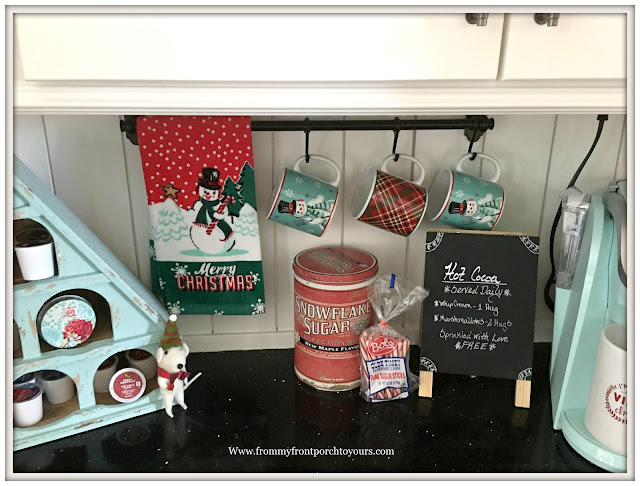 Farmhouse Christmas Kitchen-Vinatge Inspired-Snowman Mugs-Hot Chocolate Mugs-From My Front Porch To Yours