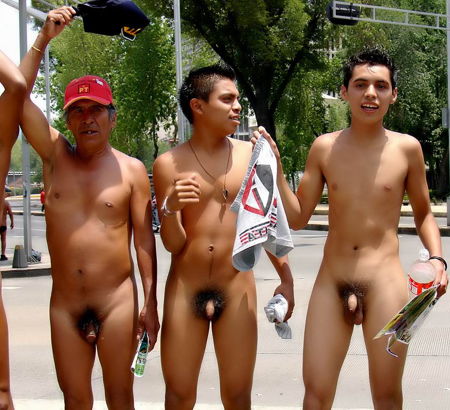 Naked lads protest