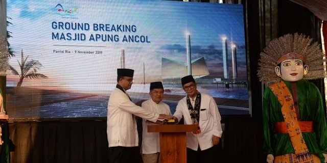 JK dan Gubernur Anies Resmikan Masjid Terapung di Pantai Wisata Ancol