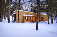 Snow Forest Vacation House Cabin Design with Awsome Sauna Hot Tub