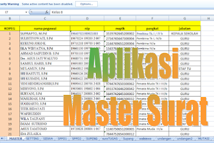 Galeri Guru : Aplikasi Microsoft Excel Untuk Membuat Segala Jenis Surat : Referensi Oprator Sekolah Dasar