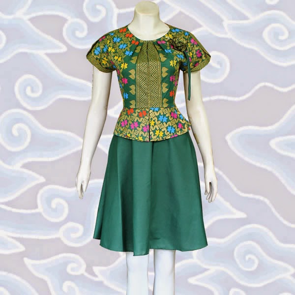  Model  Dress  Batik Kombinasi  Brokat Lace dan Polos Baju 