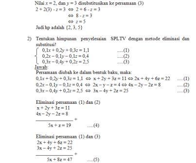 Bank Soal Matematika Kelas X Sma Sistem Persamaan Linear Tiga