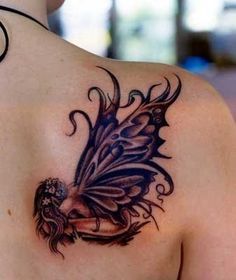 Fairy-with-Tribal-Wings-Tattoo