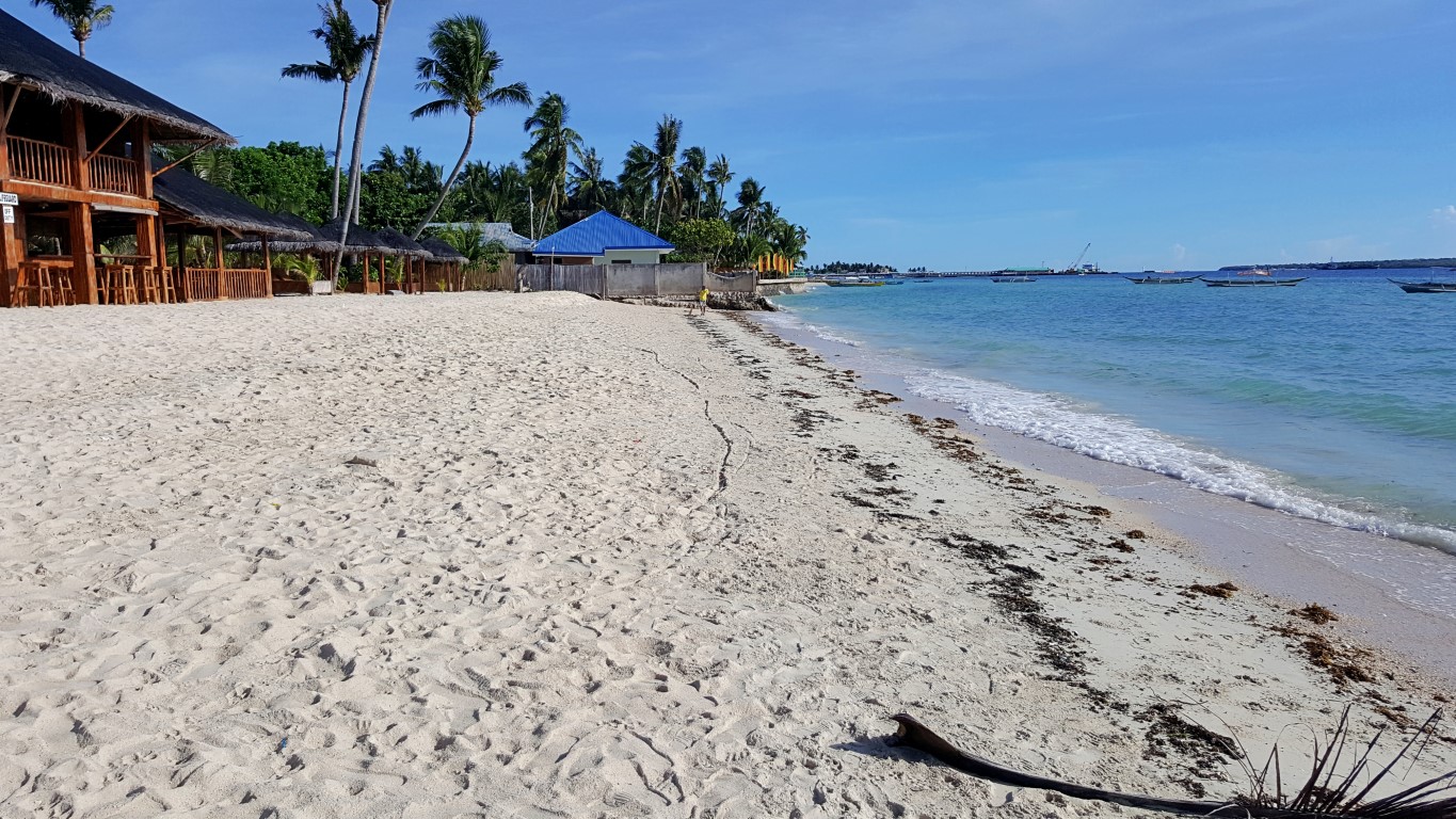 with a view of the port at eastside beach of poblacion, Sta. Fe, Bantayan Island, Cebu