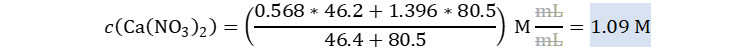 Cual es la concentración al mezclar 46.2 mL Ca(NO3)2 0.568 M con 80.5 mL Ca(NO3)2 1.396 M, Determine la concentración al mezclar 46.2 mL Ca(NO3)2 0.568 M con 80.5 mL Ca(NO3)2 1.396 M, Determinar la concentración al mezclar 46.2 mL Ca(NO3)2 0.568 M con 80.5 mL Ca(NO3)2 1.396 M, Obtenga la concentración al mezclar 46.2 mL Ca(NO3)2 0.568 M con 80.5 mL Ca(NO3)2 1.396 M, Obtener la concentración al mezclar 46.2 mL Ca(NO3)2 0.568 M con 80.5 mL Ca(NO3)2 1.396 M, Calcule la concentración al mezclar 46.2 mL Ca(NO3)2 0.568 M con 80.5 mL Ca(NO3)2 1.396 M, Calcular la concentración al mezclar 46.2 mL Ca(NO3)2 0.568 M con 80.5 mL Ca(NO3)2 1.396 M, Halle la concentración al mezclar 46.2 mL Ca(NO3)2 0.568 M con 80.5 mL Ca(NO3)2 1.396 M, Hallar la concentración al mezclar 46.2 mL Ca(NO3)2 0.568 M con 80.5 mL Ca(NO3)2 1.396 M,