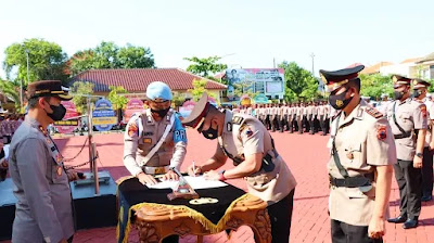 Kapolres Jepara AKBP Warsono Pimpin Sertijab Dua Pejabat Utama