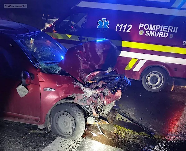 Două persoane rănite într-un accident rutier, la Salcea