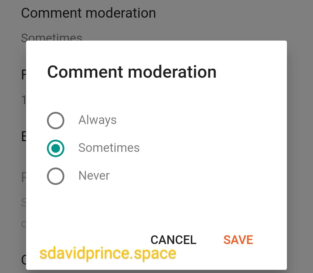 Comment Moderation on Blogger