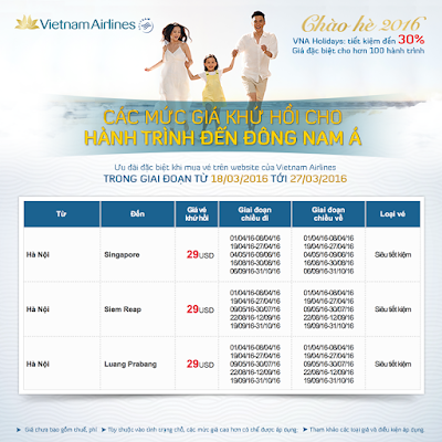 Khuyến mãi MÙA HÈ VẪY GỌI của Vietnam Airlines đi Singapore