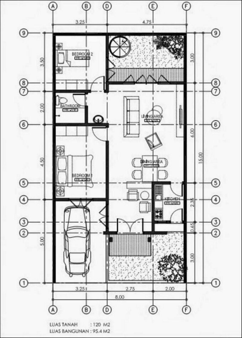  Denah  Rumah  Minimalis 1 Lantai  Ukuran  7x15 Desain Rumah  