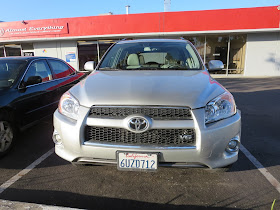 Collision damage on 2012 Rav4 before auto body repairs at Almost Everything Auto Body