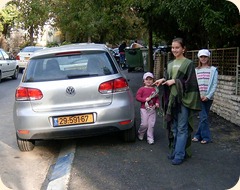 A car parked on the curb (duhh)