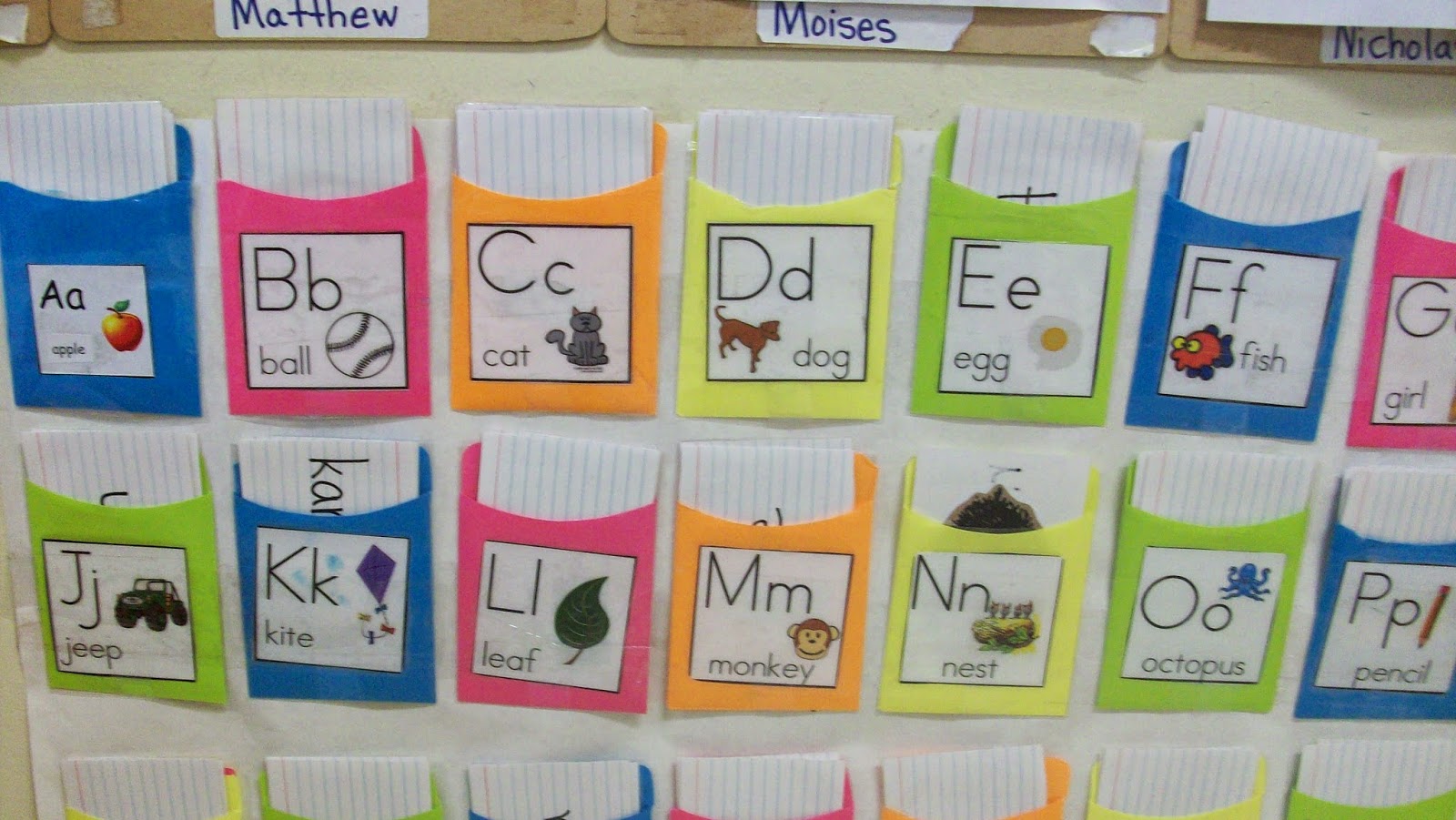 Teaching Preschool Word Wall  for Writing  Center