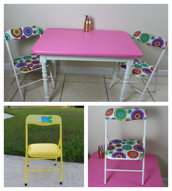 Child's table and chairs makeover