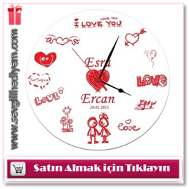 Kişiye Özel Duvar Saati I Love You Saat